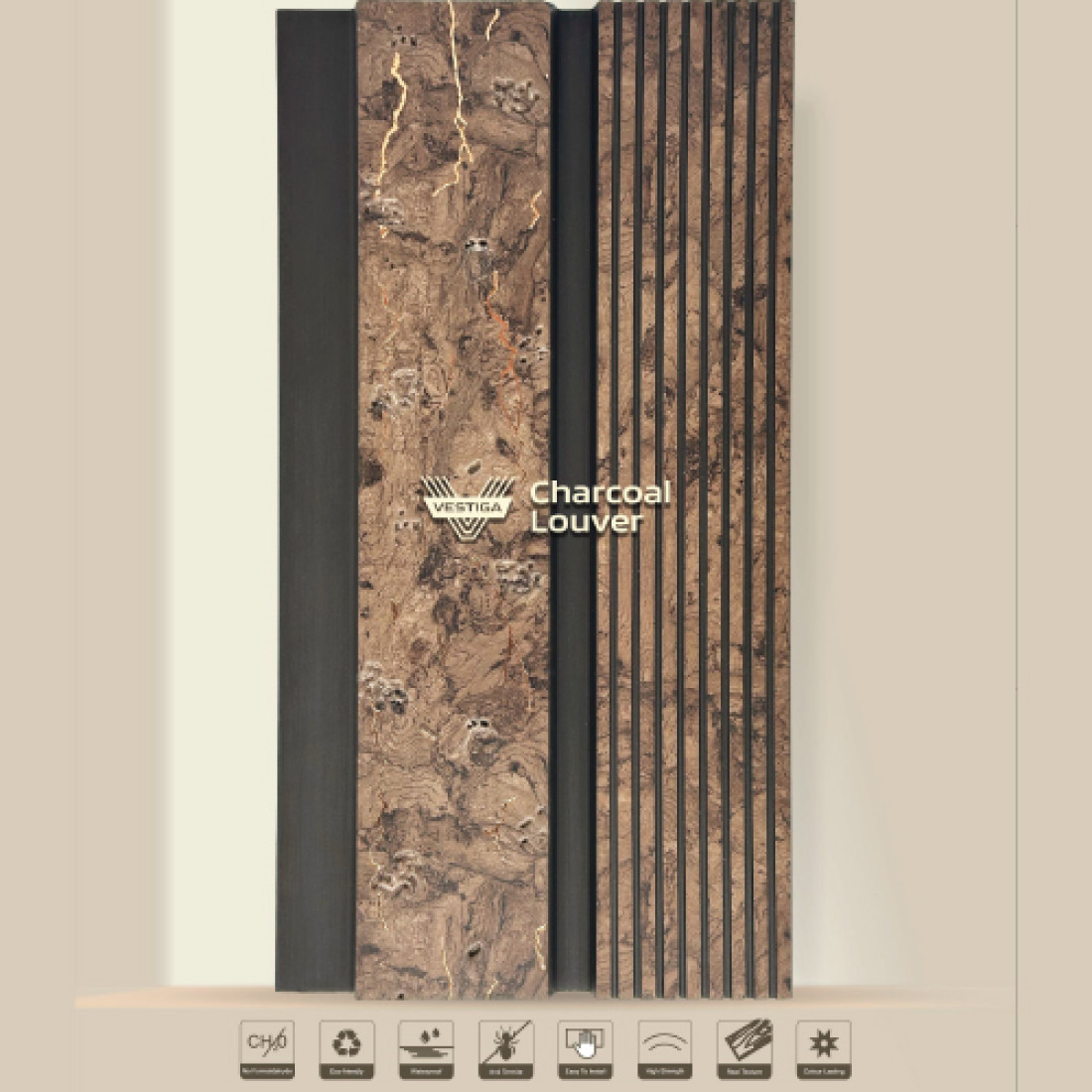 Charcoal Louver Panel CL 26 - Premium Charcoal Wall Cladding | Decor ...