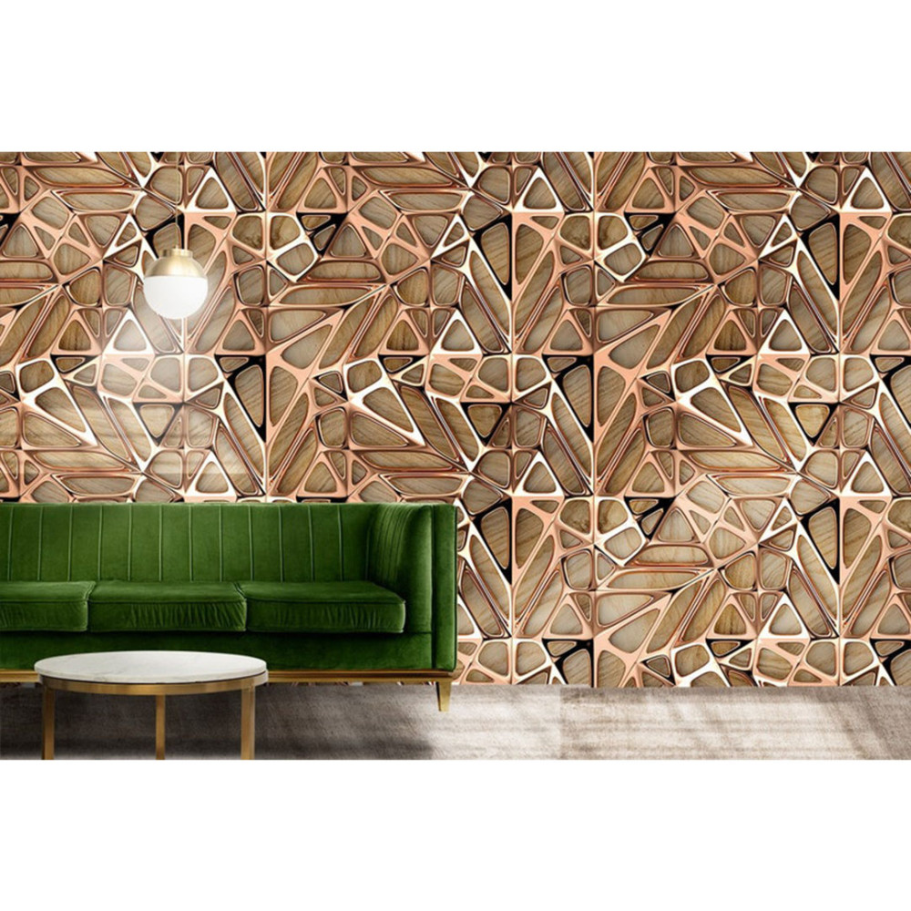 Best 3D Golden Lattice Restaurant wallpaper in bd - decornculture.com